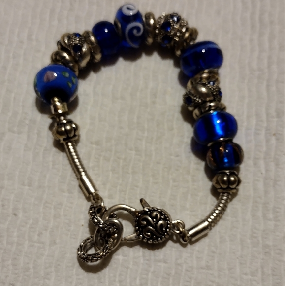 Pandora style spiner Sapphire blue bracelet - Picture 11 of 16